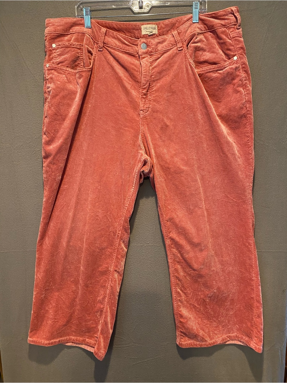 Pilcro Men's Rust-Orange Cropped Corduroy Pants